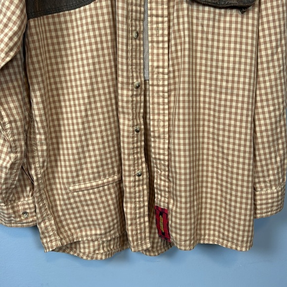 Braeval Shirt Mens Extra Large Tiera Gun Check Cotton Long Sleeve Patch L - Picture 3 of 14